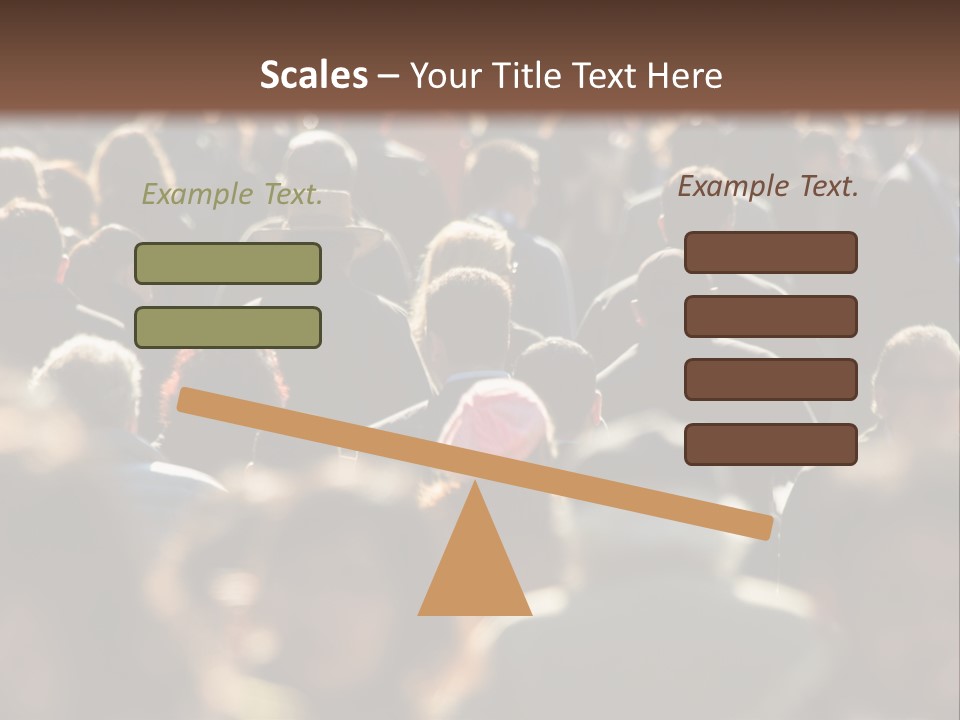 A Large Group Of People Walking Down A Street PowerPoint Template