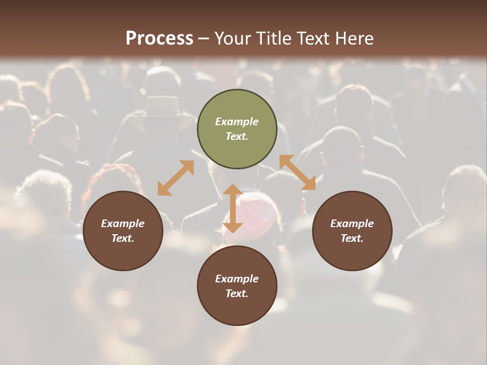 A Large Group Of People Walking Down A Street PowerPoint Template