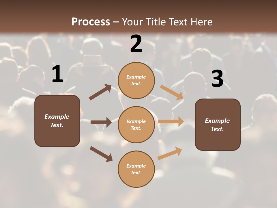 A Large Group Of People Walking Down A Street PowerPoint Template