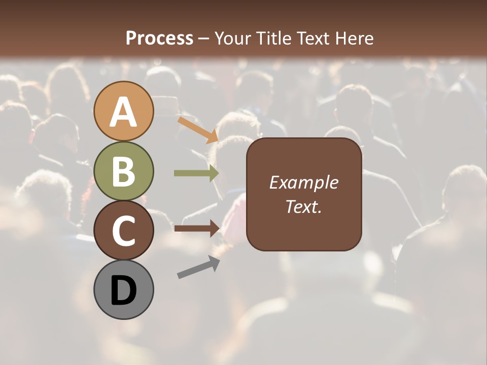 A Large Group Of People Walking Down A Street PowerPoint Template