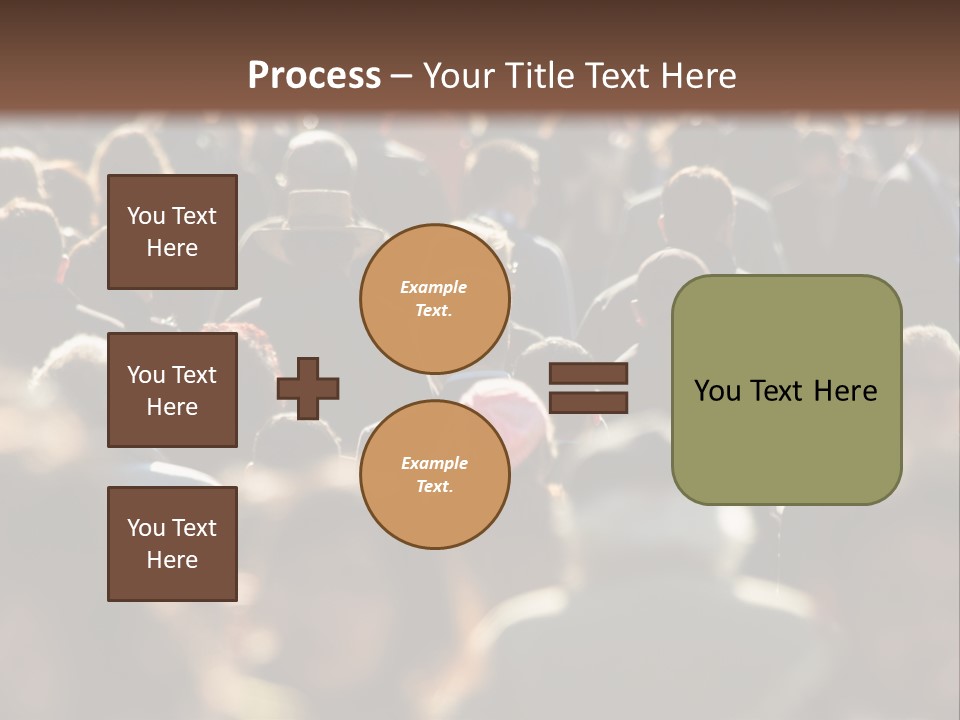 A Large Group Of People Walking Down A Street PowerPoint Template