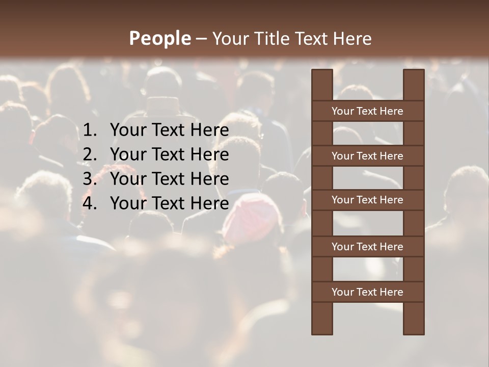 A Large Group Of People Walking Down A Street PowerPoint Template