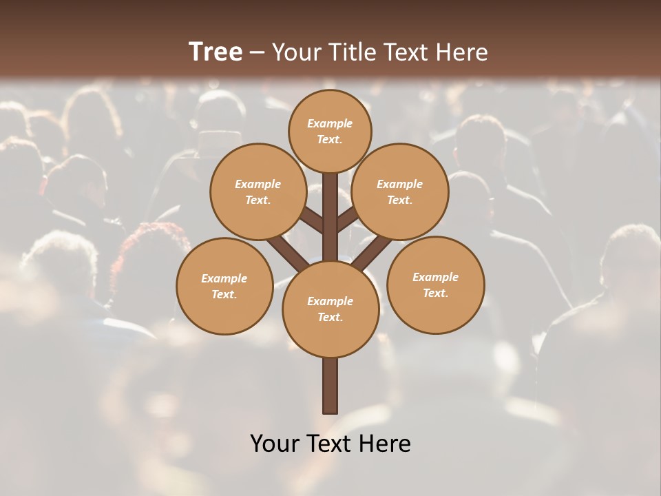 A Large Group Of People Walking Down A Street PowerPoint Template