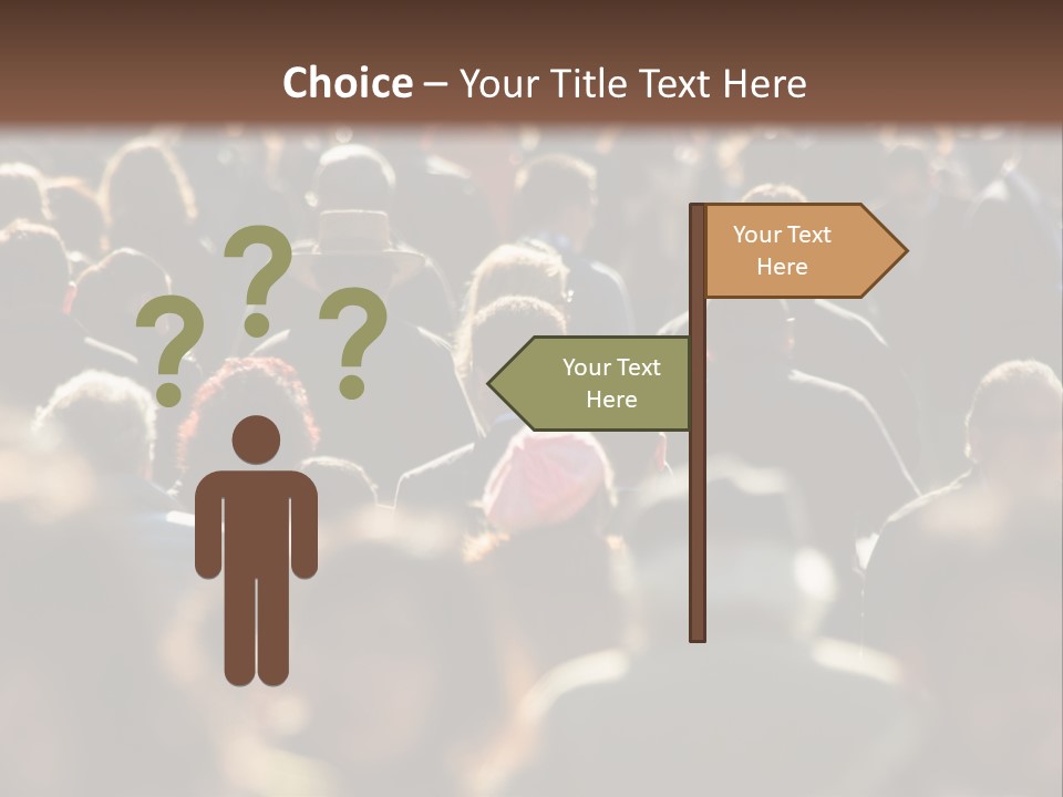 A Large Group Of People Walking Down A Street PowerPoint Template