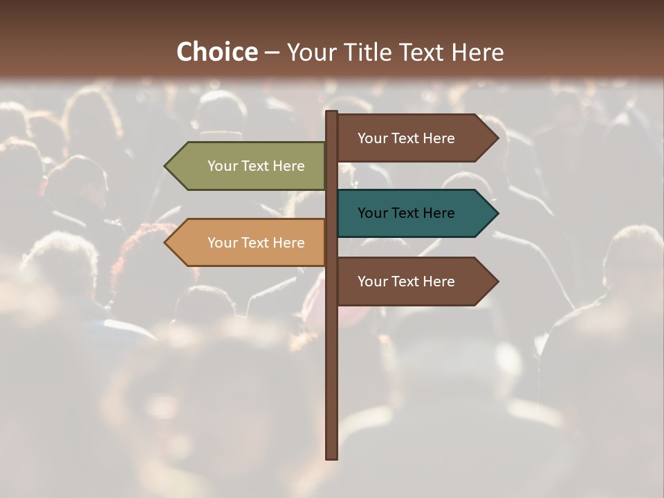A Large Group Of People Walking Down A Street PowerPoint Template