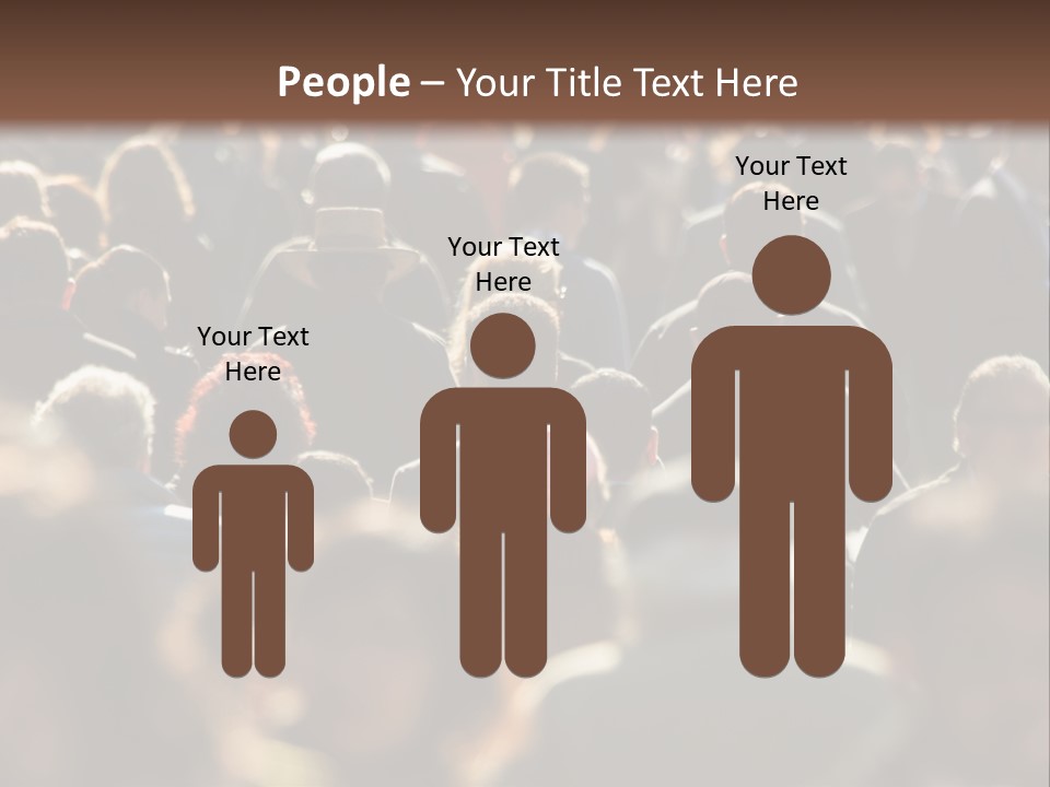 A Large Group Of People Walking Down A Street PowerPoint Template