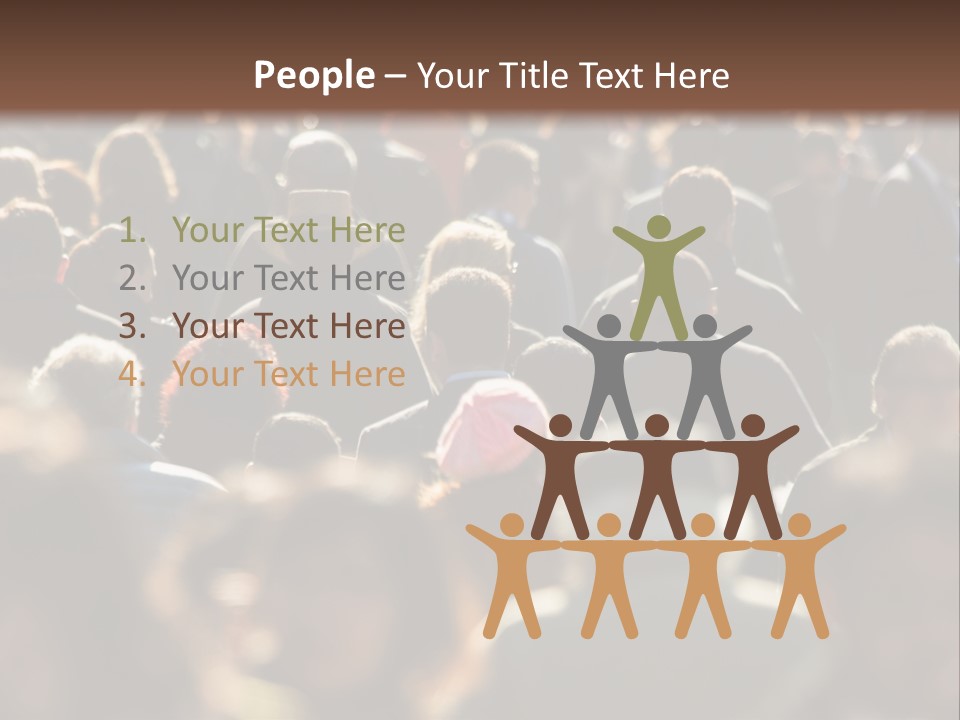 A Large Group Of People Walking Down A Street PowerPoint Template