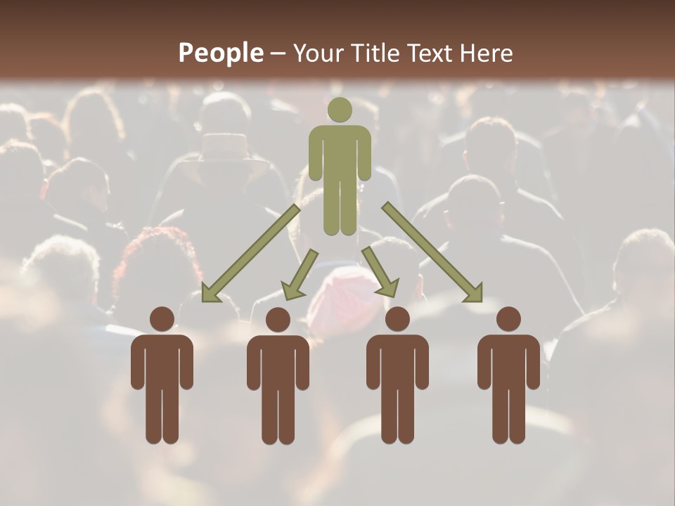 A Large Group Of People Walking Down A Street PowerPoint Template