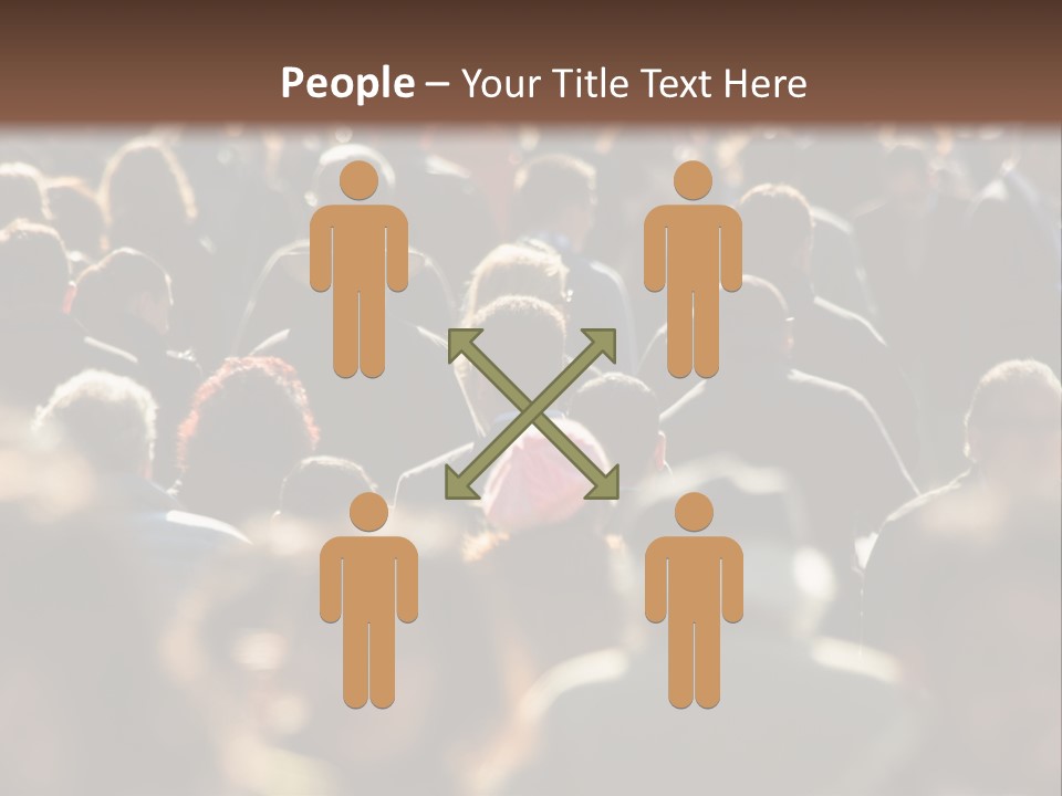 A Large Group Of People Walking Down A Street PowerPoint Template