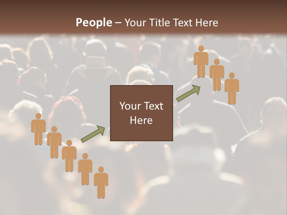 A Large Group Of People Walking Down A Street PowerPoint Template
