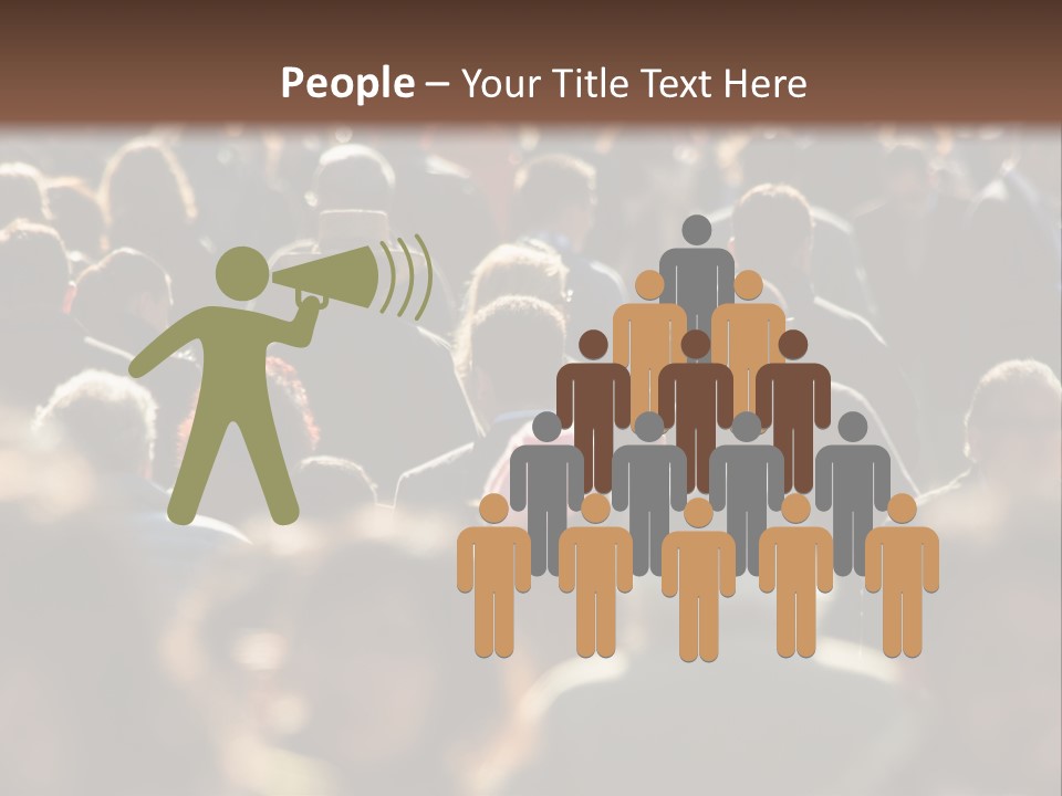 A Large Group Of People Walking Down A Street PowerPoint Template