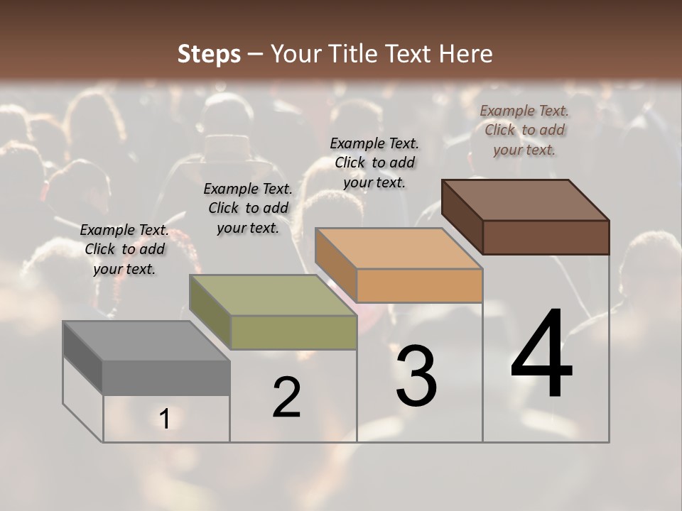 A Large Group Of People Walking Down A Street PowerPoint Template