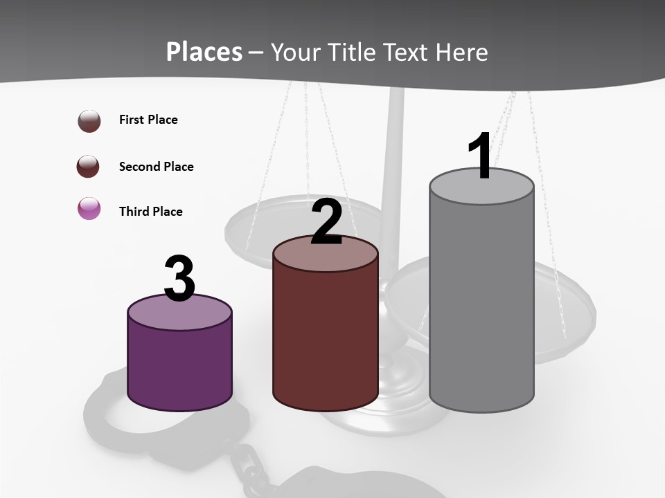 A Scale And Handcuffs On A White Background PowerPoint Template