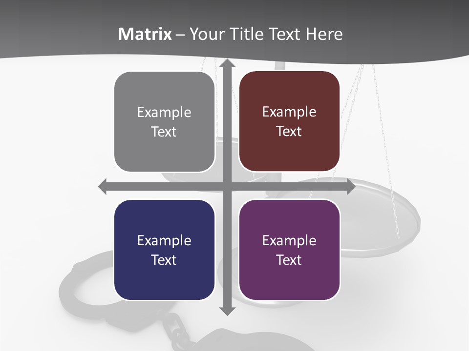 A Scale And Handcuffs On A White Background PowerPoint Template
