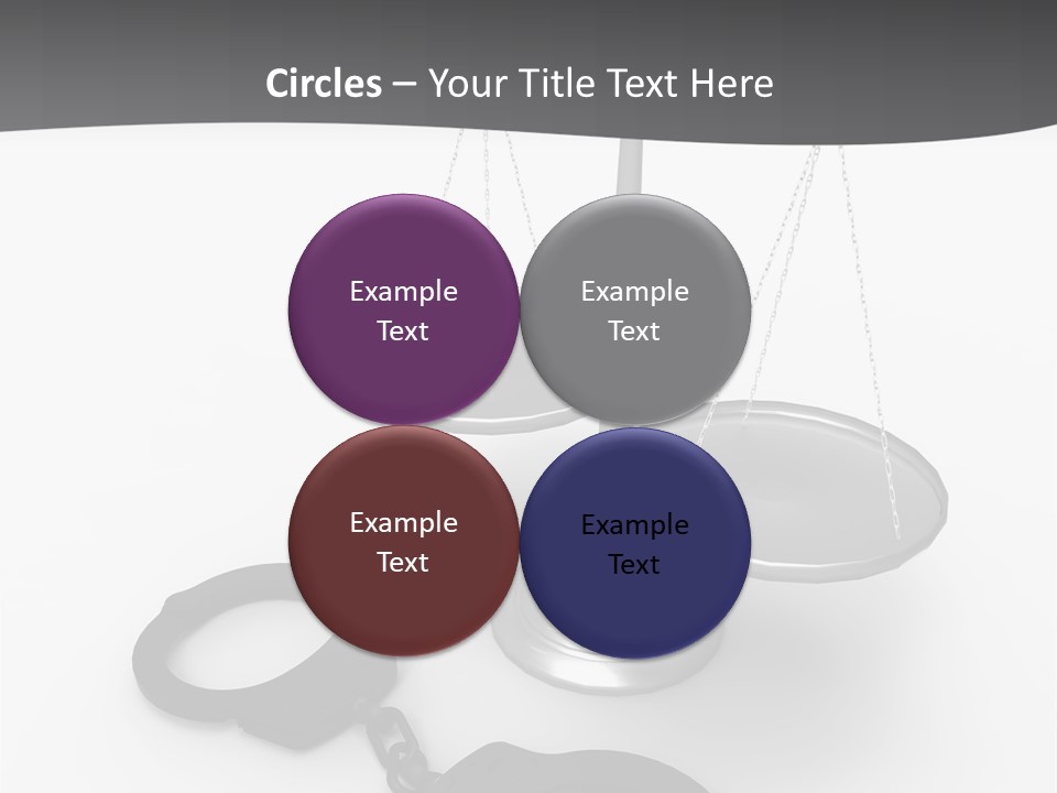 A Scale And Handcuffs On A White Background PowerPoint Template