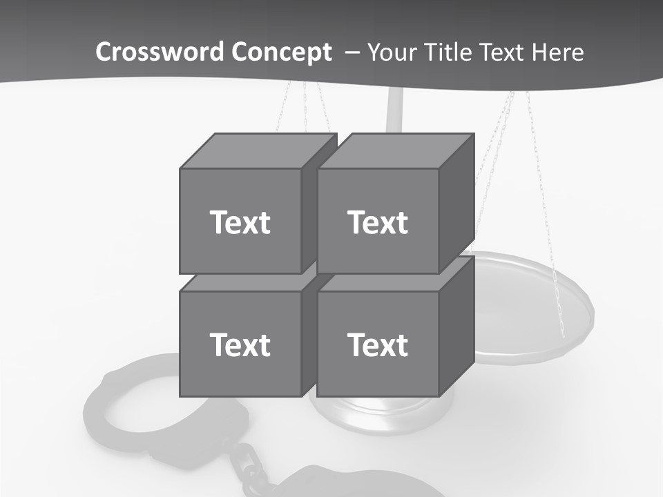 A Scale And Handcuffs On A White Background PowerPoint Template