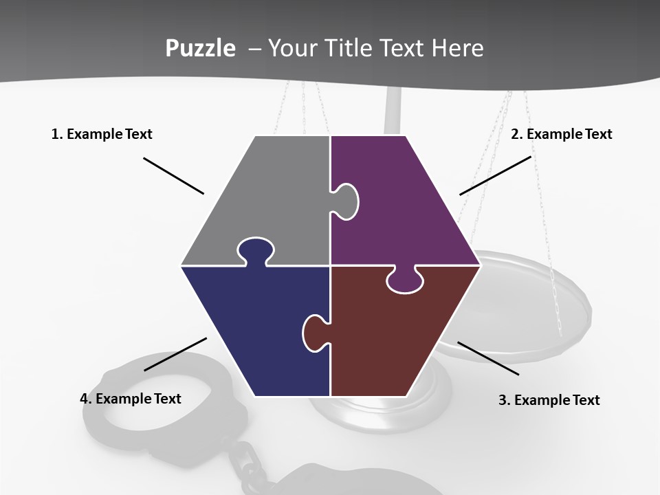 A Scale And Handcuffs On A White Background PowerPoint Template