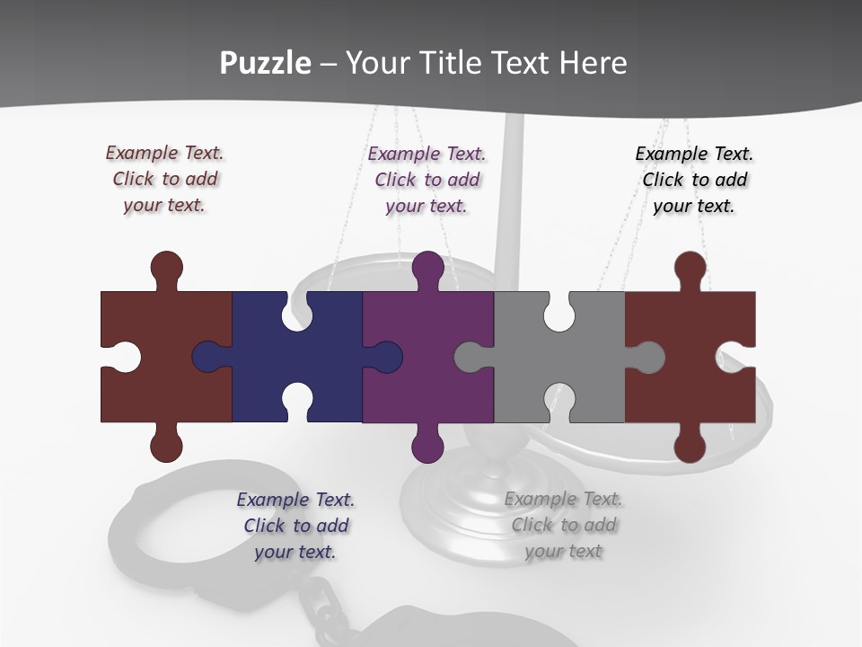 A Scale And Handcuffs On A White Background PowerPoint Template