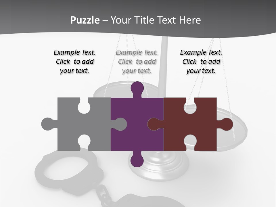 A Scale And Handcuffs On A White Background PowerPoint Template