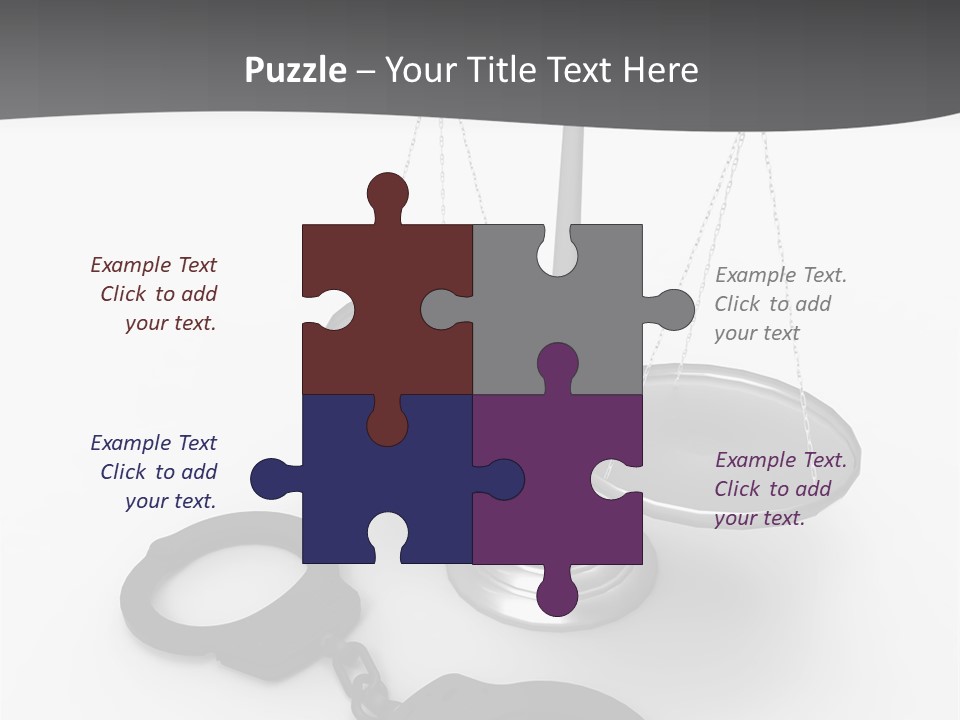 A Scale And Handcuffs On A White Background PowerPoint Template