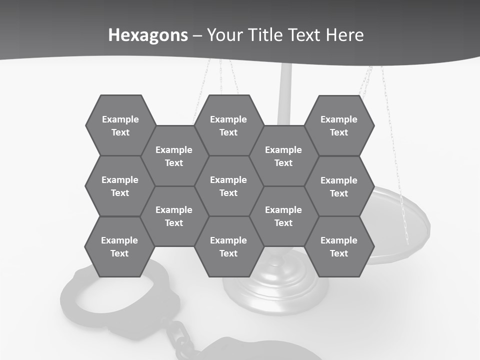 A Scale And Handcuffs On A White Background PowerPoint Template