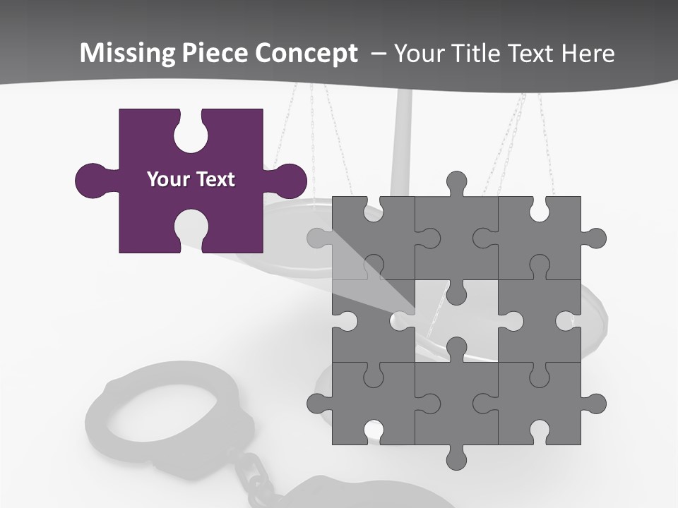 A Scale And Handcuffs On A White Background PowerPoint Template