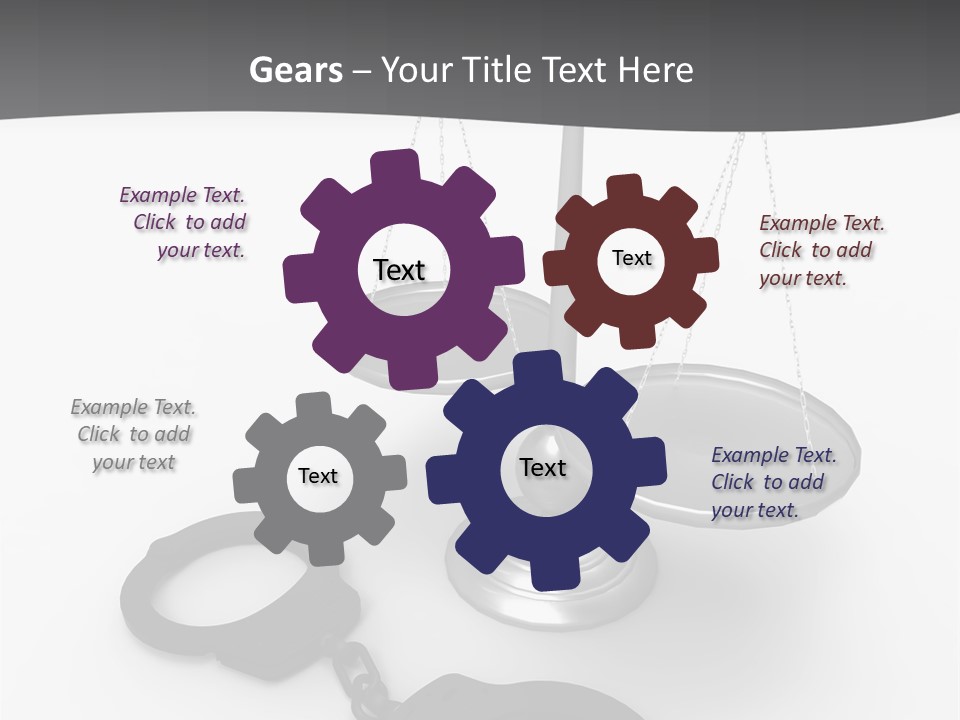 A Scale And Handcuffs On A White Background PowerPoint Template