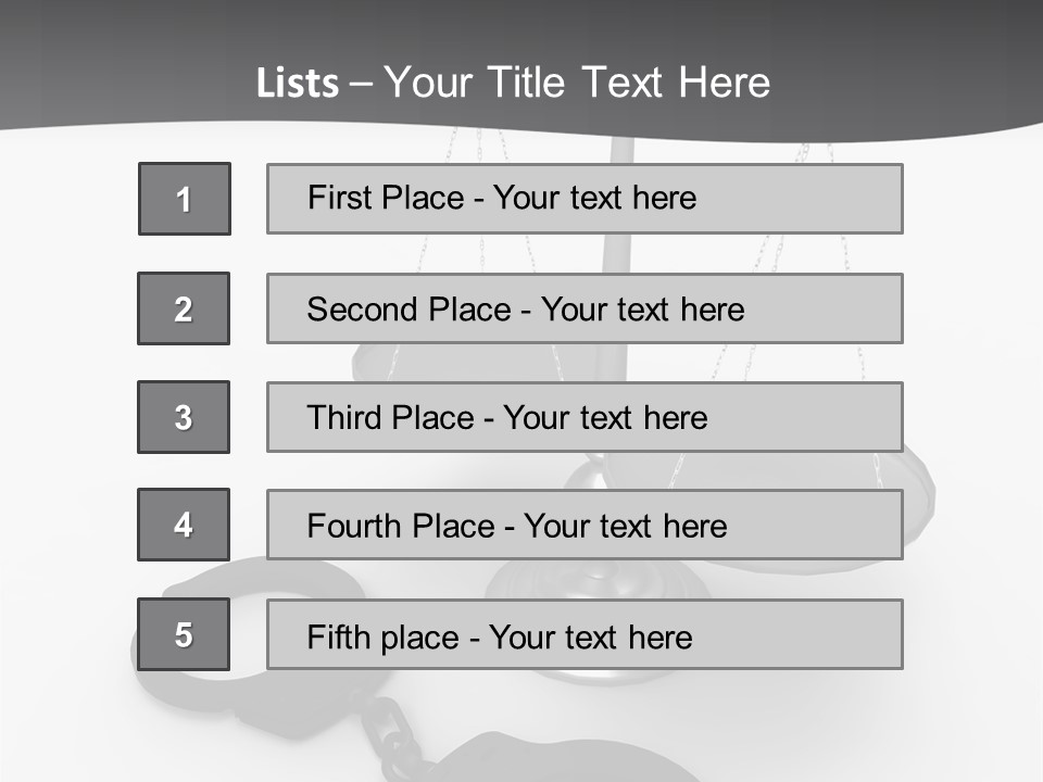 A Scale And Handcuffs On A White Background PowerPoint Template