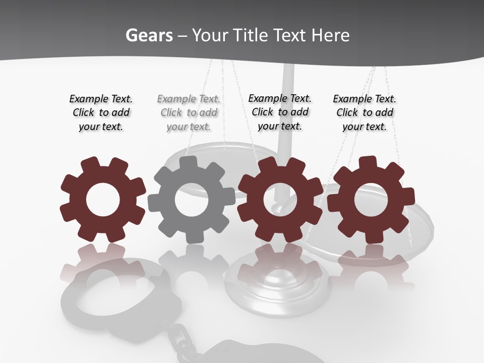A Scale And Handcuffs On A White Background PowerPoint Template