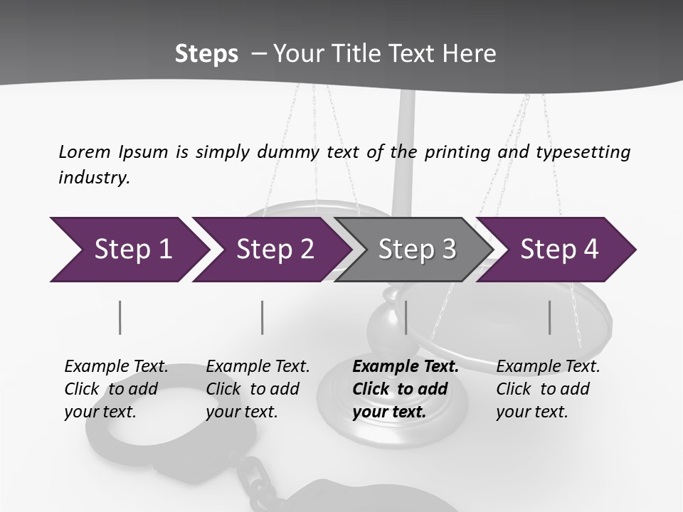A Scale And Handcuffs On A White Background PowerPoint Template