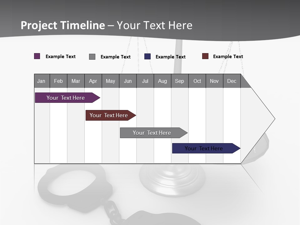A Scale And Handcuffs On A White Background PowerPoint Template