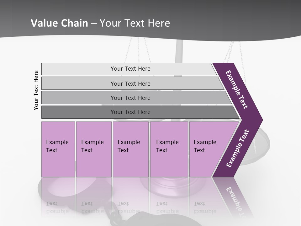 A Scale And Handcuffs On A White Background PowerPoint Template