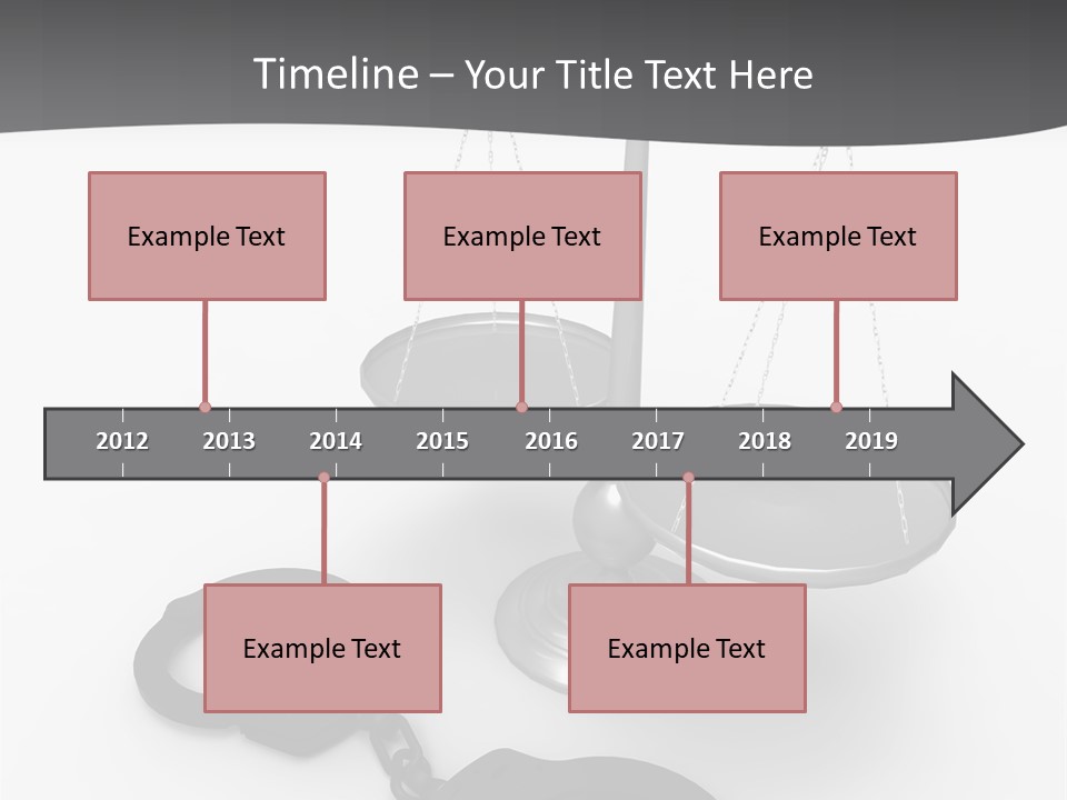 A Scale And Handcuffs On A White Background PowerPoint Template