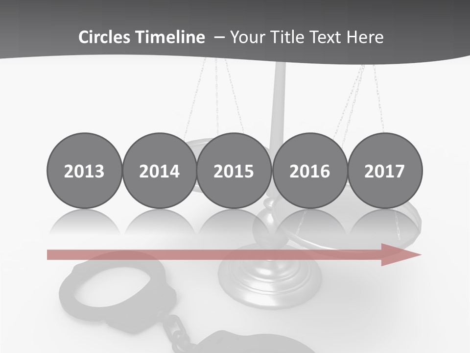 A Scale And Handcuffs On A White Background PowerPoint Template