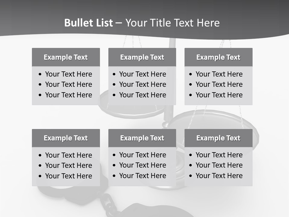 A Scale And Handcuffs On A White Background PowerPoint Template