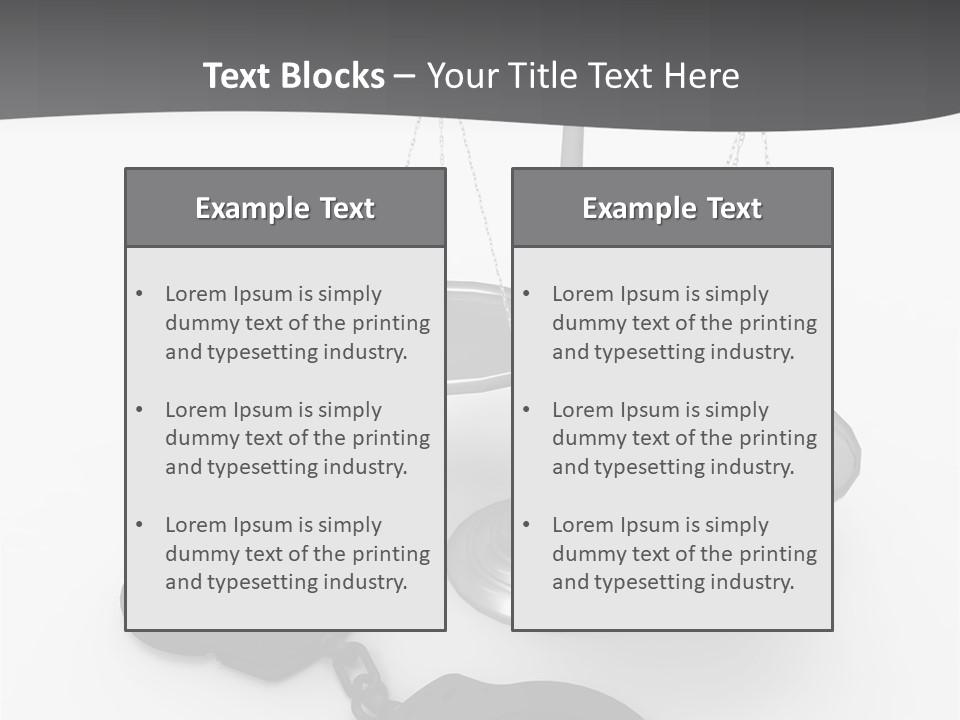 A Scale And Handcuffs On A White Background PowerPoint Template