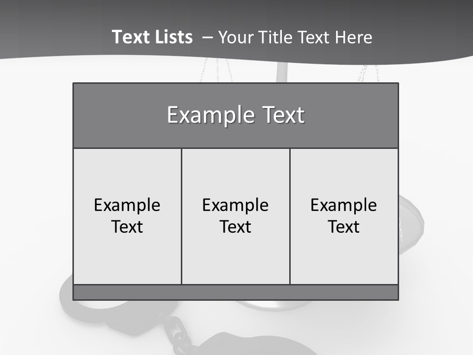 A Scale And Handcuffs On A White Background PowerPoint Template