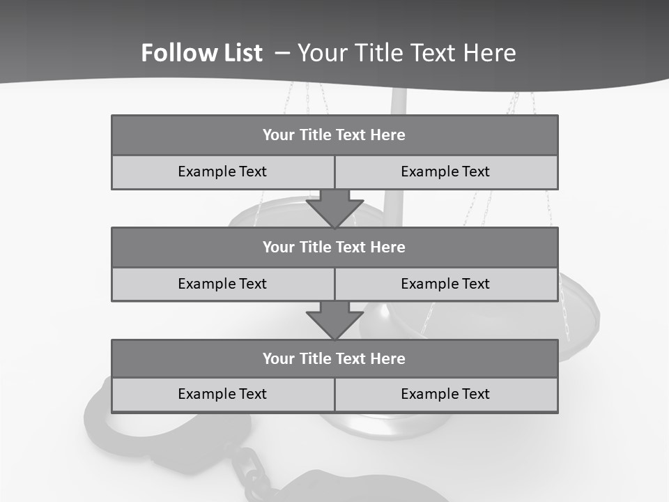A Scale And Handcuffs On A White Background PowerPoint Template
