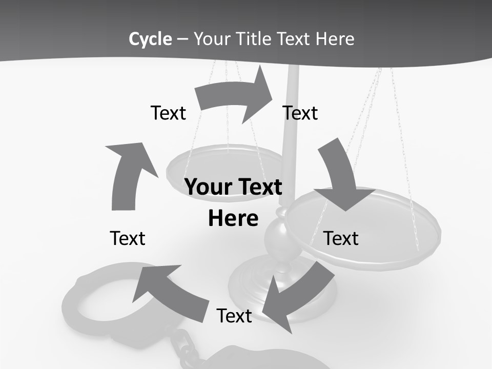 A Scale And Handcuffs On A White Background PowerPoint Template