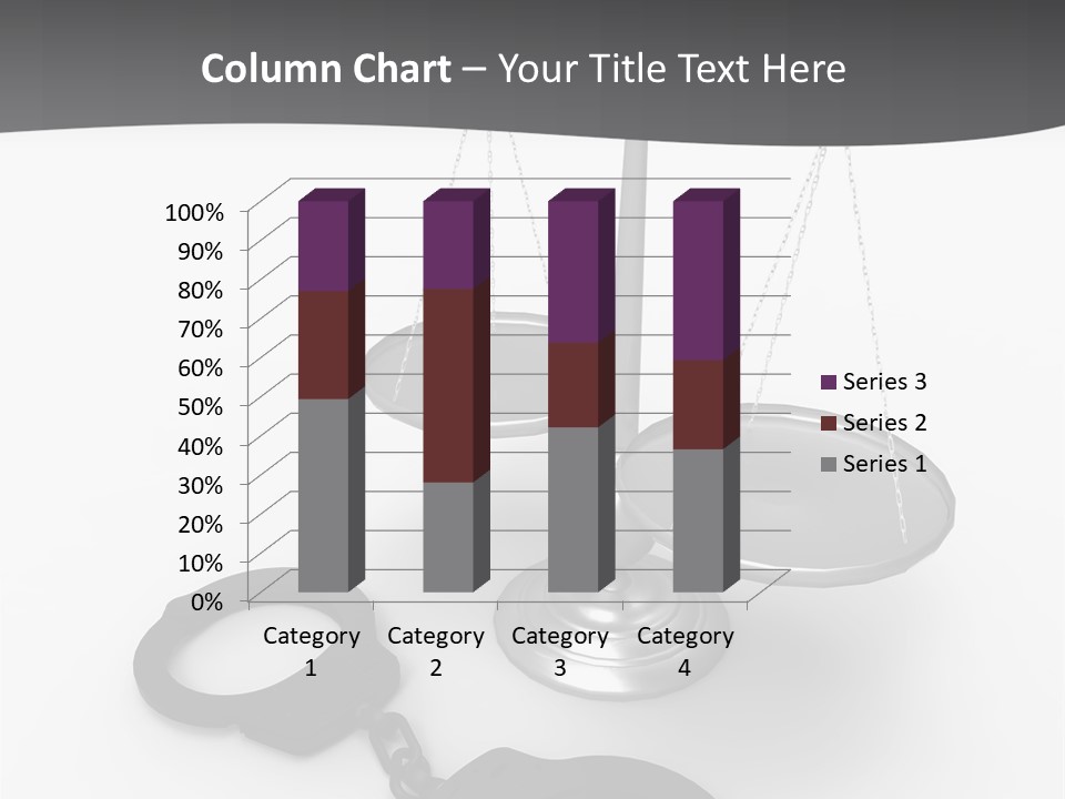 A Scale And Handcuffs On A White Background PowerPoint Template