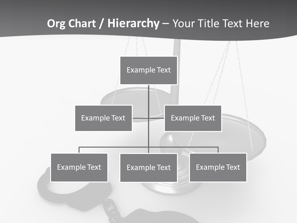 A Scale And Handcuffs On A White Background PowerPoint Template