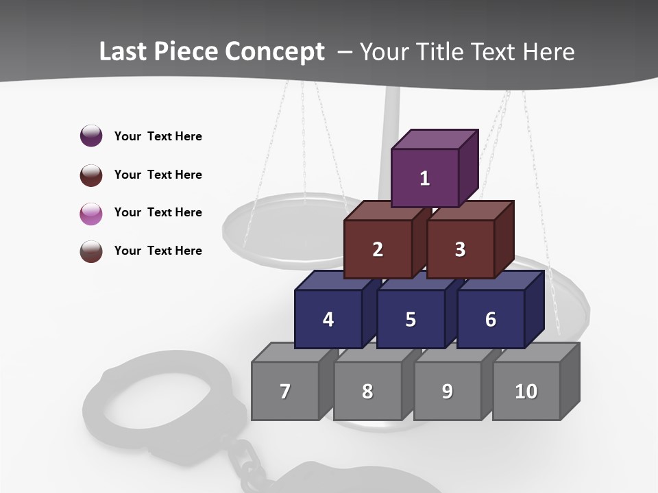 A Scale And Handcuffs On A White Background PowerPoint Template
