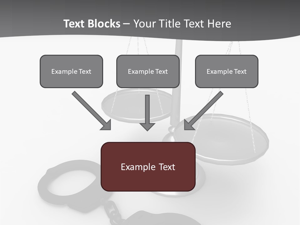 A Scale And Handcuffs On A White Background PowerPoint Template