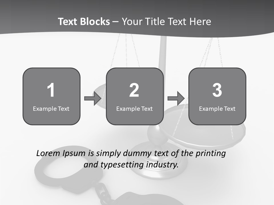 A Scale And Handcuffs On A White Background PowerPoint Template