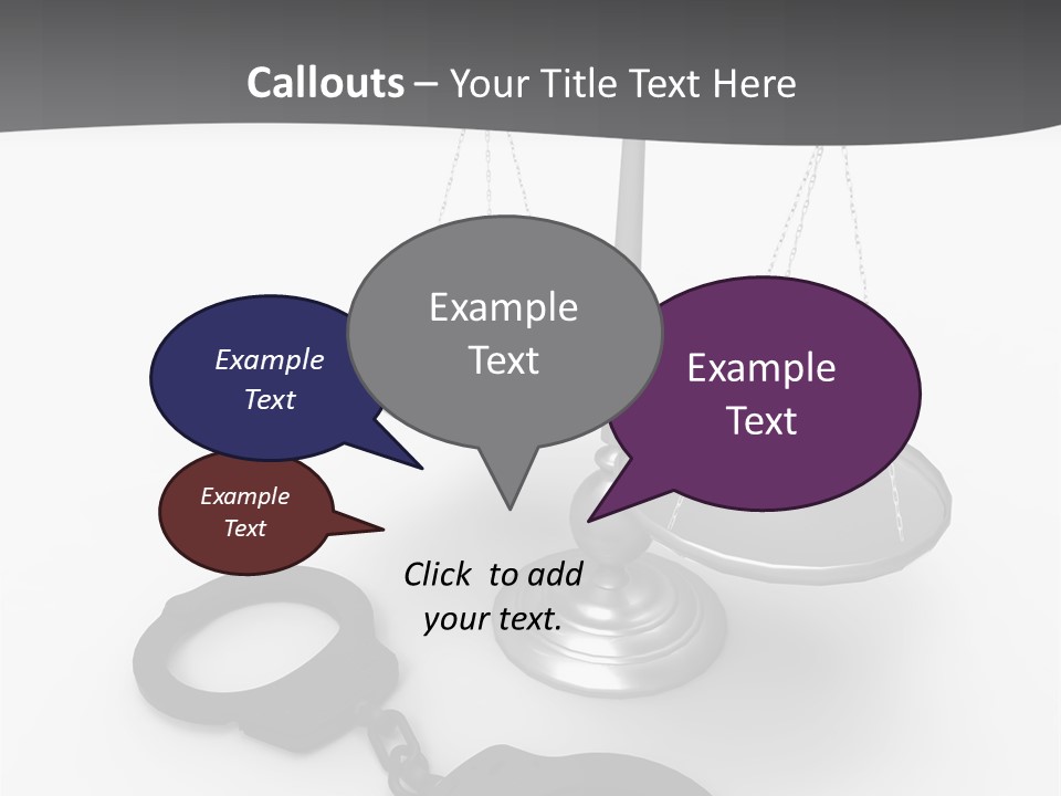 A Scale And Handcuffs On A White Background PowerPoint Template