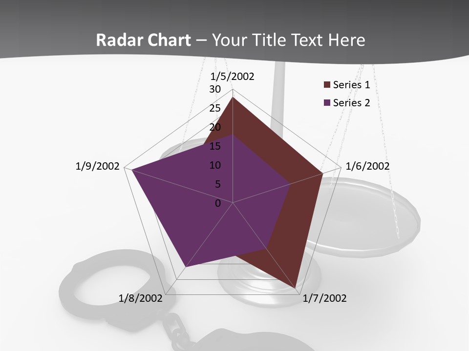 A Scale And Handcuffs On A White Background PowerPoint Template