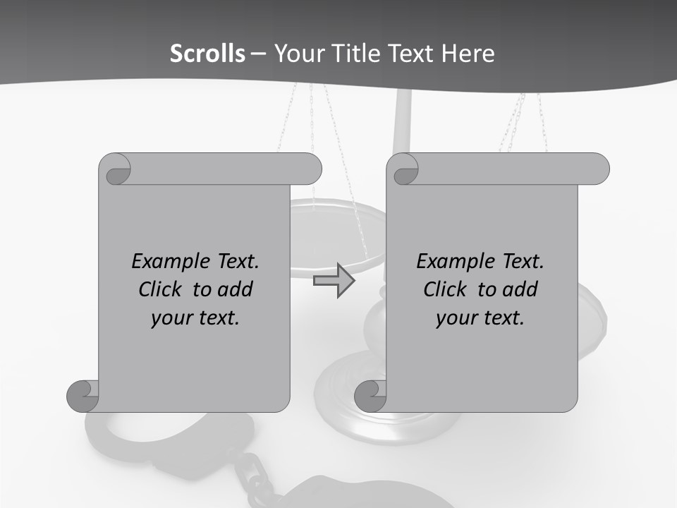 A Scale And Handcuffs On A White Background PowerPoint Template