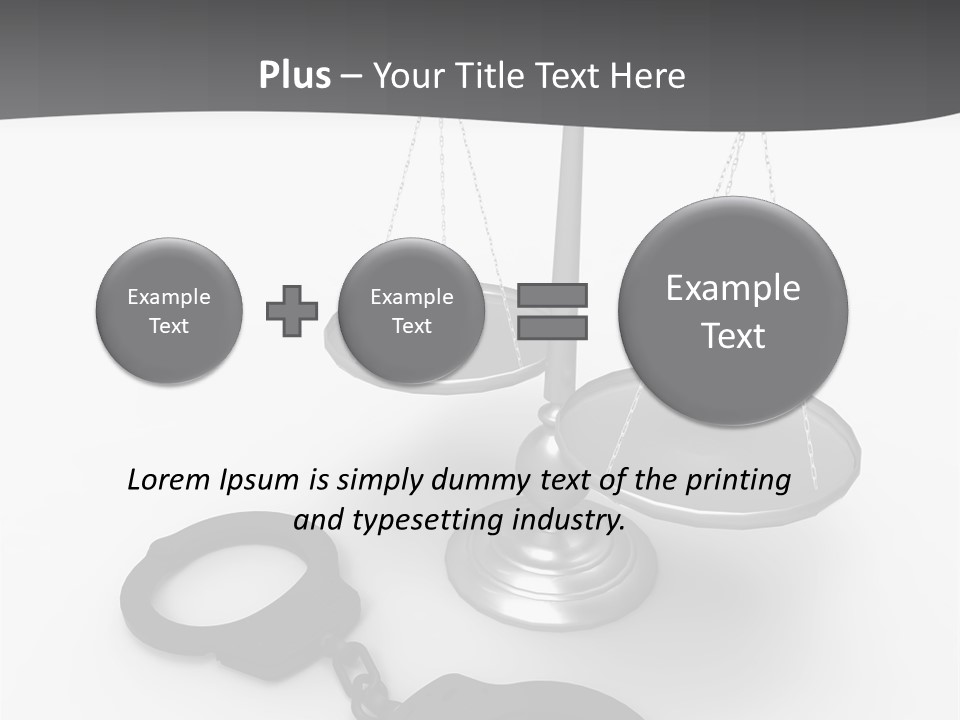 A Scale And Handcuffs On A White Background PowerPoint Template