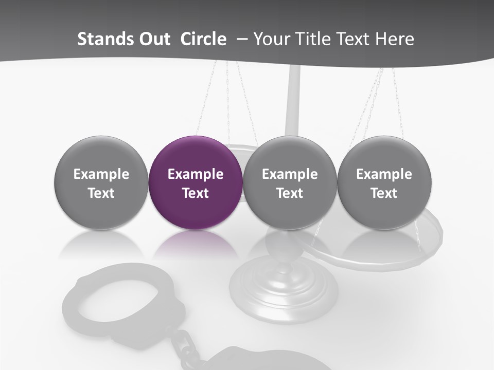A Scale And Handcuffs On A White Background PowerPoint Template