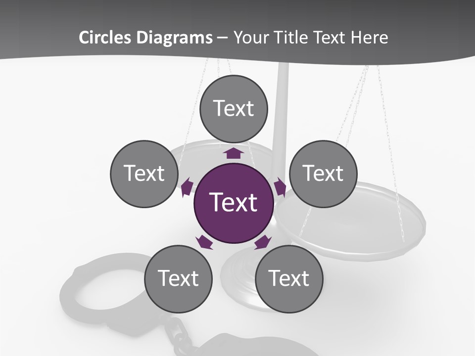 A Scale And Handcuffs On A White Background PowerPoint Template